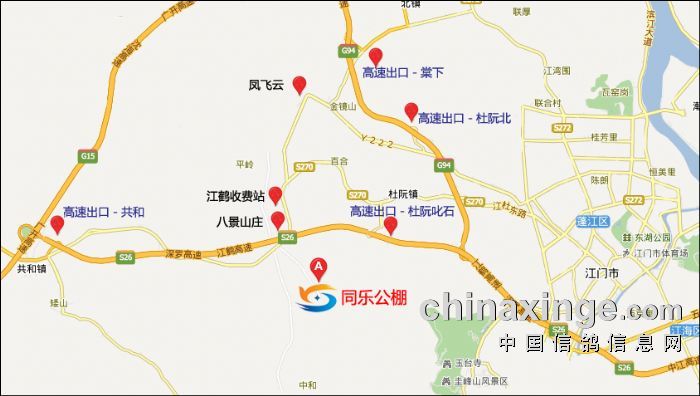 江门同乐公棚地理位置指示图 - 广东省江门市同